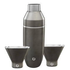 Stainless Steel Cocktail Shaker and Martini Glass Barware Set