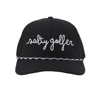 The Salty Golfer - The Perfect Storm Performance Hat (black with black/white rope)