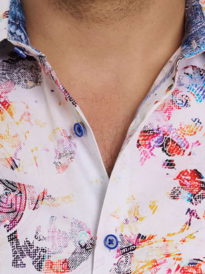 Robert Graham Splash of Color Short Sleeve Button Down Shirt