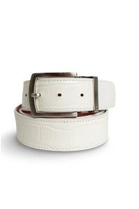 DRUH Ostrich Leather Belt with Silver Prong Buckle