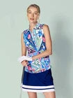 G Lifestyle Polo Zip Sleeveless Polo - Bermuda Multi